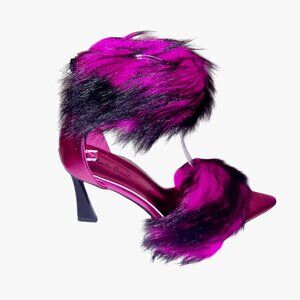 Neon Pink Fur Heels